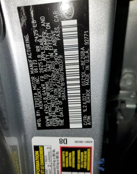 2024 Lexus Es 350 Base из США, поврежденный, VIN 58ADZ1B18RU160379